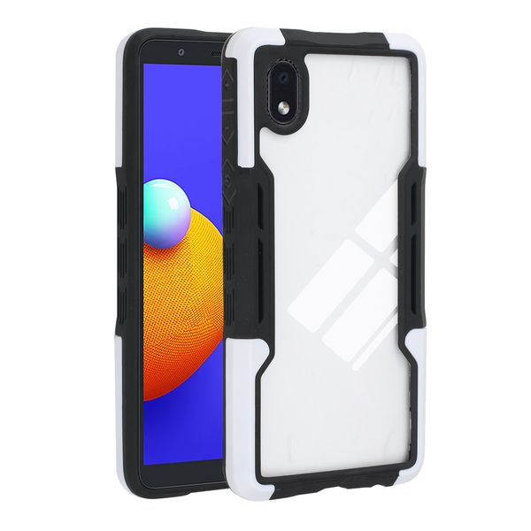 Fundas protectoras a prueba de golpes para Samsung Galaxy A01 Core, carcasa trasera protectora de silicona TPU suave, acrílico transparente y duro para PC