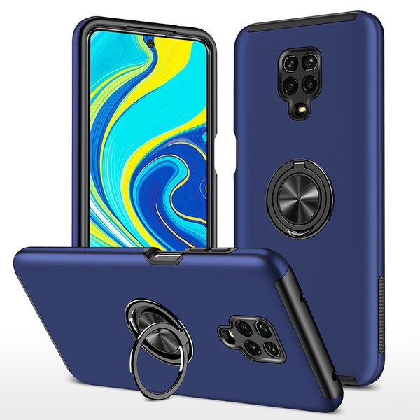 Coques blindées antichocs pour Xiaomi, compatible modèles Redmi Note 9s, 9 Pro Max, 9A, 9C, anneau métallique, support de protection, couverture arrière, boîtier profond en Coke