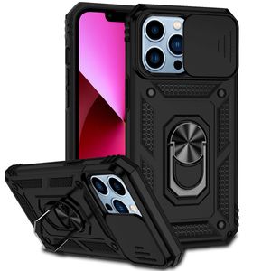 Antichoc Armor iPhone Cases Kickstand Slide Camera Cover Pare-chocs résistants aux chocs pour iPhone 13 Pro Max / 13 MINI /12/11 / XR / XS / 6/7/8 Plus SE