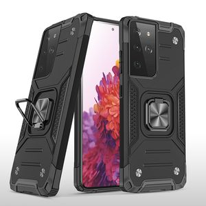 Étuis de béquille d'armure antichoc pour Samsung S10 Plus S20FE S21 S22 Ultra S23 Note 20 couverture Anti-chute support de voiture magnétique coque d'anneau