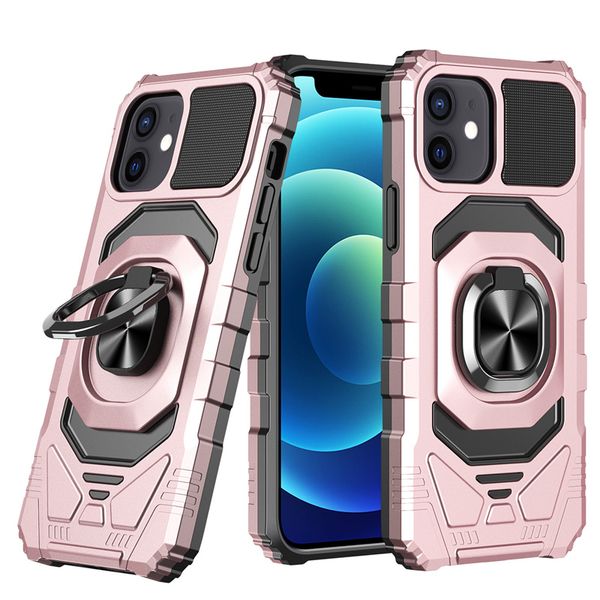 Funda de teléfono con soporte de armadura a prueba de golpes para iPhone 15 14 13 12 11 Pro max samsung S23 S22 LG MOTO anillo de dedo magnético anticaída Cove