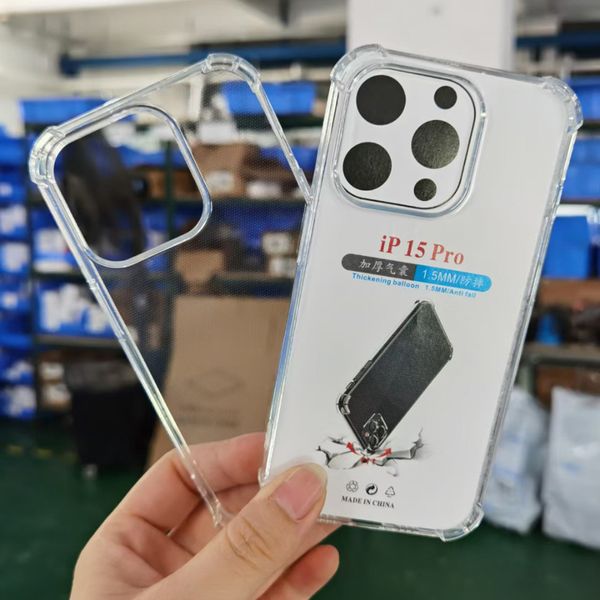 Funda de TPU transparente a prueba de golpes para iPhone 15 PRO MAX con cubierta trasera de parachoques para Samsung S24 ULTRA A15 5G