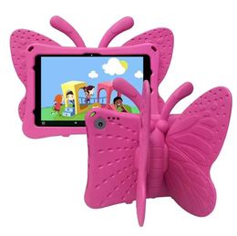 Schokbestendige EVA Kids Cases voor IPAD PRO 11 2/3/4 AIR 2 9.7 10.2 10.5 Mini 6 1/2/3/4/5 Butterfly 3D-stand Bescherm de schuimafdekking