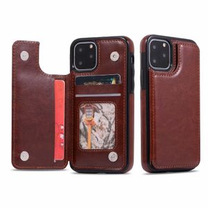 Crazy Horse Flip Phone Cases Housse en cuir double couche avec fente pour carte pour iPhone 13 Pro Max 12 Mini 11 XR Samsung S20 S21 Ultra Note 20 A52 A51 A71 A72 5G A20S A82 Huawei