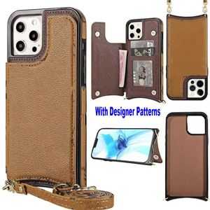 Estuches de billetera con monograma de diseñador de lujo para iPhone 14 Pro Max 14Plus 13 12 11 XR 8P Funda protectora con tapa de cuero magnético a prueba de golpes con ranura para tarjeta de crédito