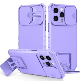 Étui hybride résistant aux chocs avec béquille réglable, housse de protection pour objectif coulissant rigide, pour iPhone 15 Pro Max 14 13 12 11 XR X 8