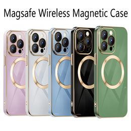 Étuis de placage de luxe antichoc pour iphone 13 12 11 Pro Max Magsafe, housse de charge magnétique sans fil pour iphone 13 Pro Max