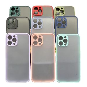 Schokbestendige Matte iPhone-hoesjes voor iPhone 15Pro Max 14Plus 13 12 11 XR X Xs Max 6 7 8 Plus case Transparant Bumper PC Hard Cover