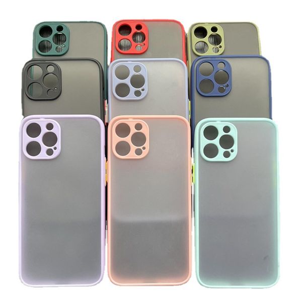 Étuis iPhone mat antichoc pour iPhone 15Pro Max 14Plus 13 12 11 XR X Xs Max 6 7 8 Plus étui Transparent pare-chocs PC couverture arrière rigide