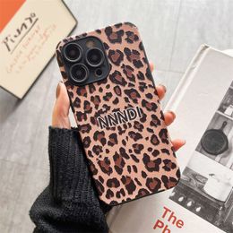 Étuis de téléphone antichoc Designers IPhone 14 Case For 14 Promax Plus Pro 13 12 11 Xs Xr Leopard Soft Phone Cover