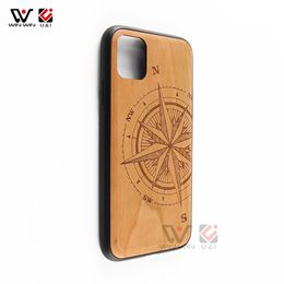 2021 Mode Schokbestendige Telefoon Gevallen voor iPhone 6 7 8 Plus 11 12 PRO X XR XS Max Natural Houten TPU Custom Design Patroon Non-Slip Back Cover Shell