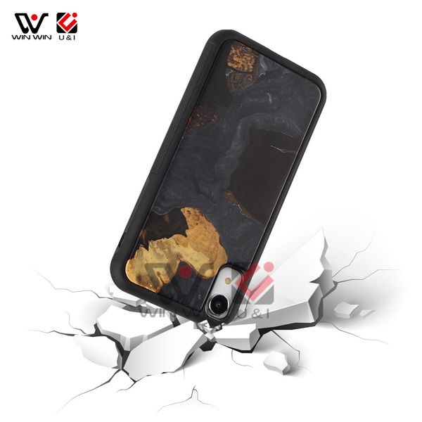 Coques de téléphone antichoc pour iPhone X Xr Xs Max 2021 Mode de gros Haut de gamme en résine noire Coque arrière en TPU