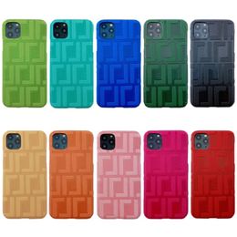 Estuches para teléfonos a prueba de golpes 10 colores Funda de cuero para teléfono Carta Diseñador de lujo Marca Hombres Mujeres iPhone 13 11 12 pro 7 8 X XS Alta calidad
