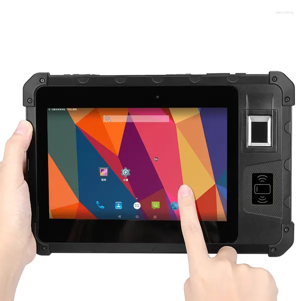 Tablet PC industrial resistente a prueba de golpes 8 pulgadas Android 7.0 2G RAM 16 ROM Escáner de huellas dactilares UHF 2D Terminal de mano