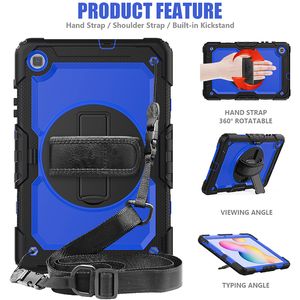 Shockproof Silicone Case with Shoulder Strap for Samsung Galaxy Tab S6 Lite 10.4/Pro 11 2020 2018 Durable Cover