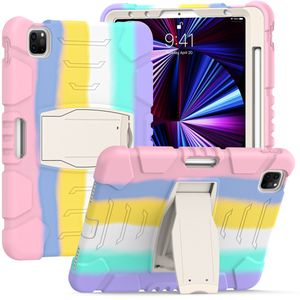 Fundas resistentes para tabletas para iPad Pro de 12,9 pulgadas, Samsung Galaxy Tab S7 Plus/FE 12,4 T970/T975 T730/T735, funda protectora de silicona a prueba de golpes