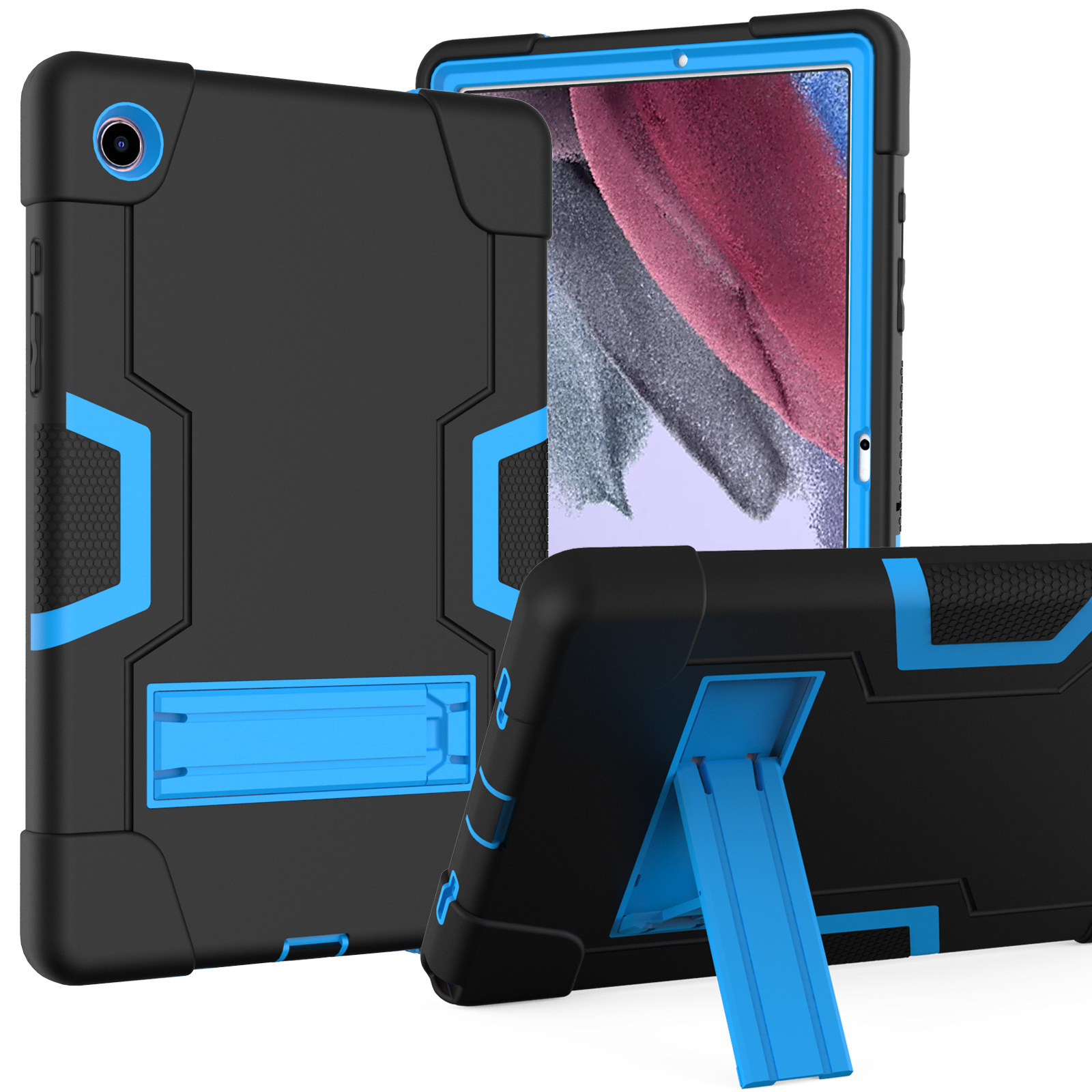 Schokbestendige tablethoesjes voor Samsung Galaxy Tab A9 Plus X216 A8 10,5 inch X200 X205 TabA8 TabA7 Kleurrijke valbestendige anti-vingerafdruk kickstand cover