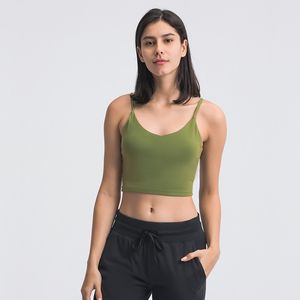 Stoßfestes Yoga-BH-Lauf-Gymnastik-Sport-BH-Oberteil LU-149 Damen-Büstenhalter mit breiterem Saum, Push-Up-Trainingshemd, Fitness-Yoga-Crop-Tops