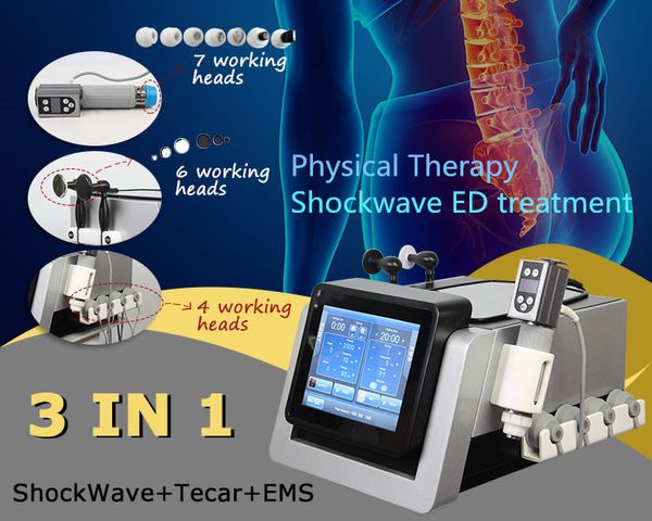 Autres équipements de beauté Thérapie intelligente Tecar Soulagement de la douleur CET RET Diathermie EMS Stimulation musculaire Onde de choc ED Physiothérapie