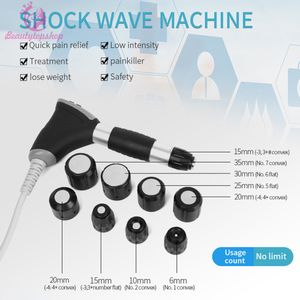 Shockwave Therapy Machine Body Muscle Relax Massager ExtraCorporal Ed Shock Golf voor erectiele disfunctie Pijn reliëf verwijderen met 9 massagekop