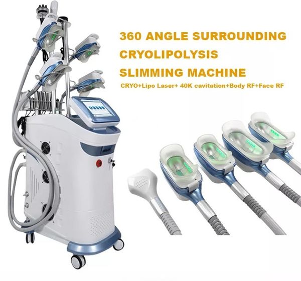 Máquina de terapia de ondas de choque Equipo delgado 360 Cryo Fat Instrument Criolipolisis al vacío Pérdida de peso Crioterapia Congelación Eliminación doble
