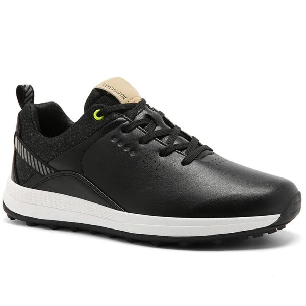 Chaussure noire de golf chaussures hommes professionnels étanche golfeur sport baskets de sport tricot