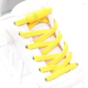 Pièces de chaussures 1 paire Shoelaces magnétiques sans liens lacets élastiques pour baskets en métal serrure élastique Caouth chaussures accessoires en dentelle