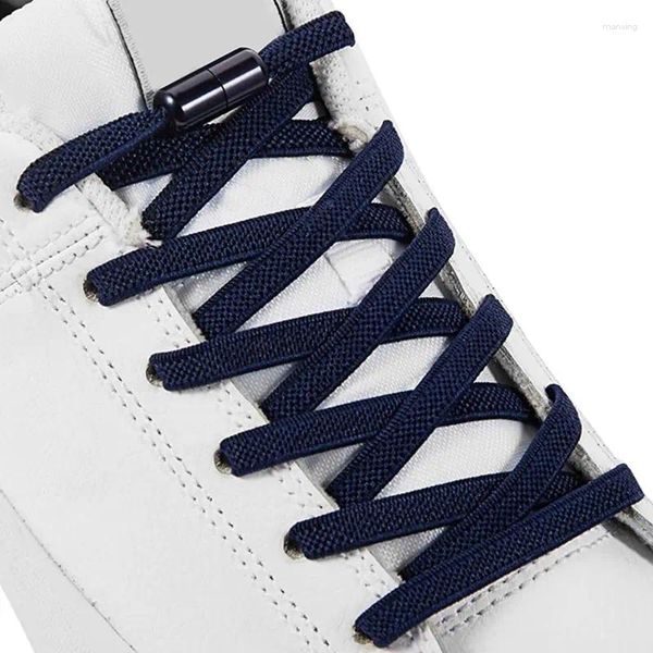 Pièces de chaussures 1 paire sans cravates lacets pour baskets lacets élastiques ronds Colorful Metal Lock Lazy chaussures dentelle