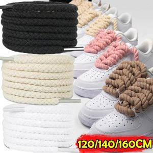 Pièces de chaussures 120/140/160 cm en coton audacieux Twist Twist tishes Shoelaces Corde Chaussures Laces Men Femmes Personnalité tendance