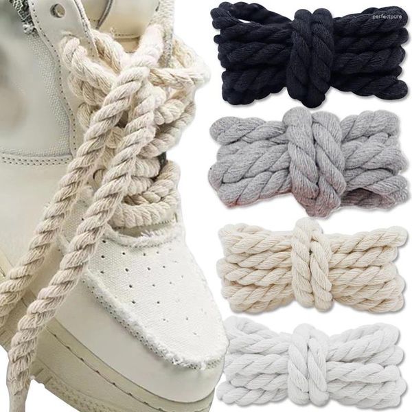 Pièces de chaussures 120-160 cm en coton audacieux Linn Twist Twison Shoelaces Color Corde Corde Lace