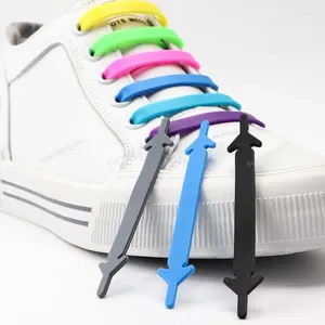 Pièces de chaussures 12pcs Shoelaces en silicone pour chaussures lacets élastiques baskets sans cravate pour adultes lacets de caoutchouc adulte unique s'adapte à tous