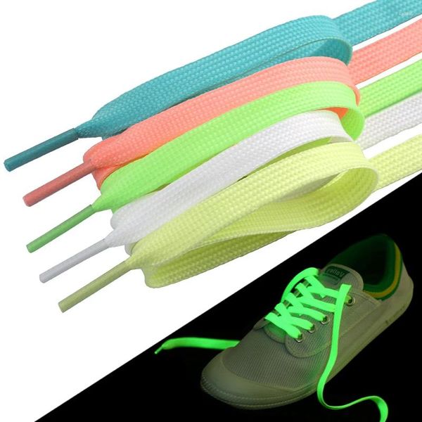 Pièces de chaussures 1 cm de large Style Luminal Polyester Flat Shoelaces For Sneakers 100 / 120cm 5 Couleurs Lacets 1 Paire chaussures Lace 2024