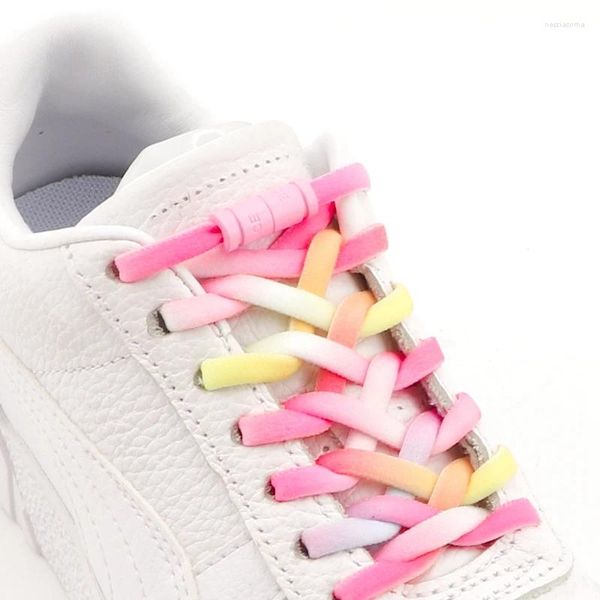 Pièces de chaussures 1pair Lacets colorés sans liens lacets élastiques élastiques verrouillage métallique parfait pour les passionnés de fitness sportifs