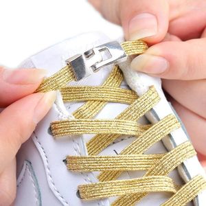 Pièces de chaussures 1pair Cross Lock Shoelaces colorés Elastic No Tie Laces Sneaker Shoes Glitter Shoelace One Size convient à tous les enfants adultes