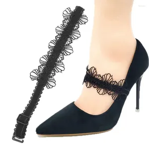 Schoenonderdelen 1Pair kant sexy niet-slip riem riemen accessoires verstelbare elastische band schoenvoudig voor hoge hak