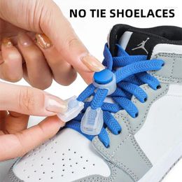 Pièces de chaussures 1pair No Tie Shoelaces Laces élastiques baskets Flat Rubbers Bands Shoelace Kids Adulte Lace Lace Lazy Sport Running Shoestrings