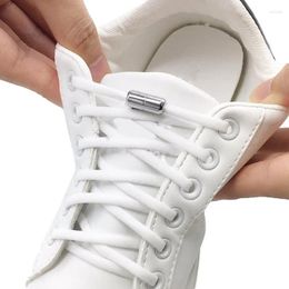 Pièces de chaussures 1pair sans cravate lacets élastiques ronds pour les enfants et les baskets adultes Shoelace rapide paresseux 15 cordes de couleur