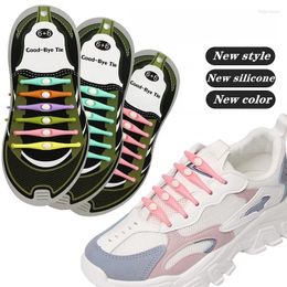Pièces de chaussures 2024 Silicone Elastic Shoelaces Special No Tie Shoelace Laçage Kids Adult Sneakers Lage rapide