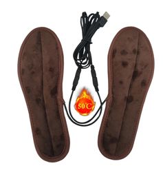 Accessoires voor schoenonderdelen 1 paar inlegzolen Elektrisch verwarmde inlegzolen Warme sokken Voetenverwarming USB Voetwinterwarmer Mh56 Kamperen Wandelen Accessoires 231102