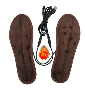 Pièces de chaussures Accessoires 1 paire de semelles Chaussettes chaudes chauffantes électriques Chauffe-pieds Chauffe-pieds USB Réchauffeur d'hiver Mh56 Camping Randonnée 221125
