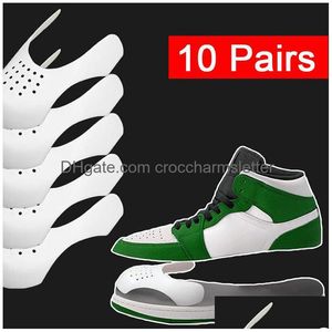Accessoires de pièces de chaussures 10 paires de protecteurs anti-rides pour les embouts de baskets, support de pli, extension de civière Dhepu