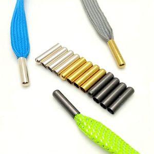 Piezas de zapatos Accesorios 100 PCS / Set Aglet de metal sin costura Reparación de cordones de zapatos de repuesto Puntas de cordones de zapatos Cordón Sudadera con capucha Cabeza de cadena 230711