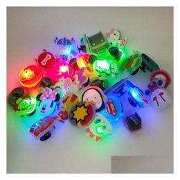 Schoen Onderdelen Accessoires 10 Stuks Leuke Cartoon Pvc Bedels Schoenbedels Gespen Glow Led Light Fit Armbanden Croc Clog Schoenen Drop Delivery Dhjfp