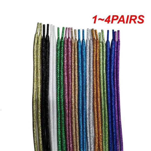 Pièces de chaussures accessoires 14 paires de lacets en corde côtelée générique 1 paire de lacets colorés or et argent brillant ceinture utile 231124