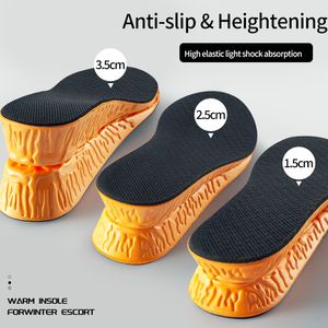Pièces de chaussures Accessoires 1535cm Semelles intérieures invisibles pour augmenter la hauteur Orange EVA Chaussures en mousse à mémoire de forme Semelle Pad Respirant Confortable pour Hommes Femmes Soins des pieds 230421