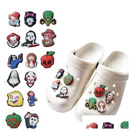 Pièces de chaussures Accessoires 15Style Halloween Horror Skl Décoration Pour Clog Charm Shoecharms Boucle Bracelet Bracelet Gift Drop Series Au hasard