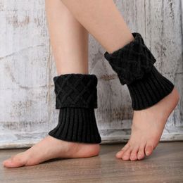 Accesorios de piezas de zapatos 1 par de calentadores de piernas de ganchillo Mujeres Invierno al aire libre Elástico Bota Puños Lady Soft Short Punto Toppers Calcetines de arranque Protección del tobillo 231218