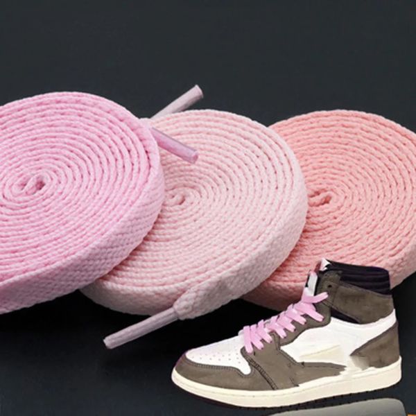 Pièces de chaussures accessoires 1 paire de lacets 140160180cm mode gelée couleur plat Polyester lacets mignon rose élastique 231031