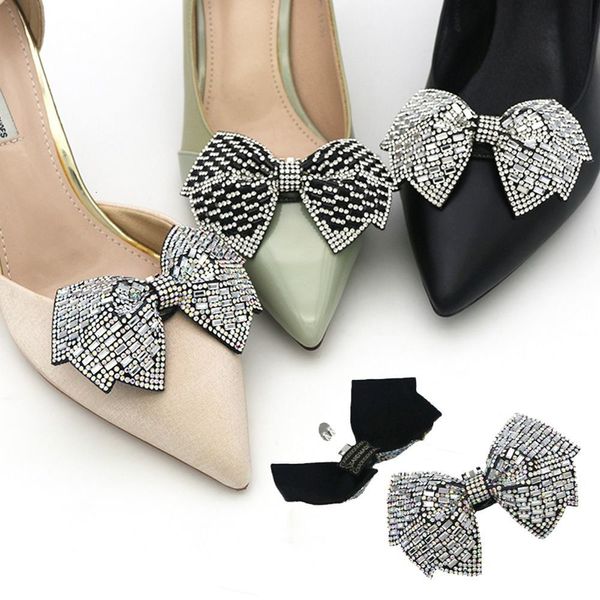 Pièces de chaussures Accessoires 1Pc Cristal Strass Arc Pinces À Chaussures DIY Manuel Perle Boucles De Chaussures Talons Hauts Chaussures Accessoires pour Femmes De Mariage De Mariée 230712