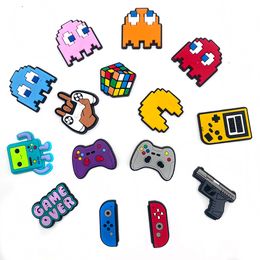 Schoenonderdelen Accessoires 1 pc Game Series Grappige cartoon PVC Charms Buckles Fit Jibz Clog Sandals Garden Decoratie Kids Gifts Decoratio Oteaaaa